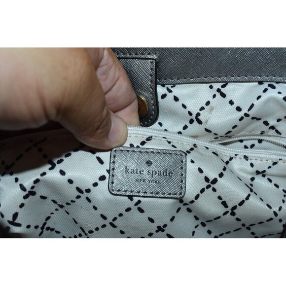 Kate Spade Newbury Lane Small Bag Anthracite Saffiano Leather Satchel Purse - Picture 7 of 15